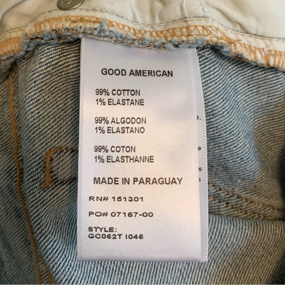 Good American Good Classic Light Wash High Waist Distressed Jeans Women’s 6 - Picture 6 of 6